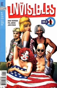 Cover of The Invisibles Vol. 2, Issue #1 — the comic series by Grant Morrison that inspired the author’s tattoo and exploration of narrative therapy through themes of freedom, rebellion, and transformation.